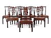 A Set of Eight Chippendale Style Mahogany Dining Chairs