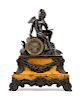 A Louis Philippe Bronze and Marble Figural Mantel Clock 