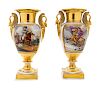 A Pair of Paris Porcelain Napoleonic Urns