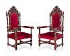 A Pair of Renaissance Revival Carved Open Armchairs
Height 52 1/2 inches.