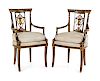 A Pair of Italian Painted Armchairs 