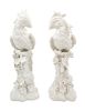 A Pair of Italian Blanc-de-Chine Porcelain Parrots 