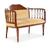An Edwardian Style Mahogany Settee
Height 31 x width 42 1/2 inches.