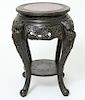 Chinese Side Table Heavily Carved Wood