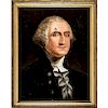c. 1860 George Washington Reverse Painting on Glass by William Matthew Prior