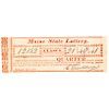 April 1828 Maine State Lottery Ticket Red Face Hallowell, Maine Choice Near Mint