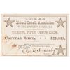 c. 1870 Texas Mutual Benefit Association Lottery Ticket, Kaufman, Texas