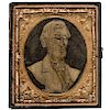 Circa 1865 ABRAHAM LINCOLN Papyro Plastic Intaglio Portrait Imaged Case