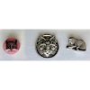 3 M/L CAT BUTTONS INCL. A SID BELL SILVER CAT