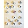 6 PARTIAL AND FULL CARDS OF ASSORTED UNUSUAL CERAMIC BUTTONS