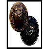 LARGE OVAL BLACK GLASS BUG BUTTON