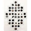3 WHOLE CARDS OF BLACK GLASS BUTTONS ASSORTED