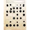 4 WHOLE CARDS OF BLACK GLASS BUTTONS ASSORTED