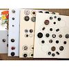 4 CARDS OF MANY METAL BUTTONS INCLUDING ENAMEL