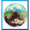 1 LARGE MEDIUM PICTORIAL SCENE PAPERWEIGHT BUTTON