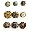 SMALL CARD OF ASSORTED ENAMEL BUTTONS