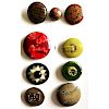 SMALL CARD OF ASSORTED CELLULOID BUTTONS