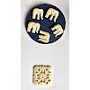 SMALL GROUP OF BONE BUTTONS INCLUDING ELEPHANTS