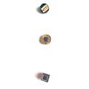3 SMALL ASSORTED COLOR GLASS TINGUE BUTTONS