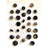 CARD OF M/L DIVISION 1 ASSORTED BLACK GLASS BUTTONS