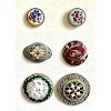 SMALL CARD OF ASSORTED ENAMEL BUTTONS IN MEDIUM/LARGE