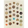 FULL CARD OF ASSORTED SUBJECT-ASSORTED MATERIAL BUTTONS