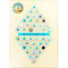 BEAUTIFUL CARD OF Turquoise BLUE GLASS DIV 1 BUTTONS