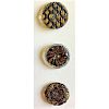 3 LARGE LACY GLASS BUTTONS INCLUDING FULL COLOR BODY