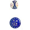 2 18TH CENTURY ENAMEL & COUNTER ENAMELED BUTTONS