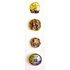 SMALL CARD OF ASSORTED ENAMEL BUTTONS INCL. GIN BARI
