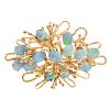 A Ladies Brooch with Opals in 14K Gold
