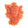 A Vintage Italian Carved Coral Brooch