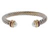 David Yurman Pearl Tourmaline 14k Gold Silver Cable Bracelet 