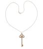 Tiffany &amp; Co Fleur de Lis Rose Gold Diamond Key Pendant Necklace