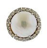 14K Gold Diamond Mabe Pearl Dome Ring