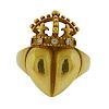 Kieselstein Cord 18K Gold Diamond Heart Crown Ring