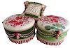 Pair of French Fabric Stools And Pillow