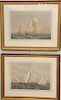 Pair of Frederic S Cozzens (1846 - 1928), colored lithographs, both Sailing in Rough Sea, signed Fred S. Cozzen in lithograph, sight size: 10" x 20 1/