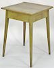 Federal country stand with splayed legs, green paint. height 28 inches, top: 20" x 20".