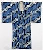 C.1840 Japanese Edo Period Navy Tie Dyed Kimono