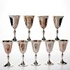 9 WILCOX SILVERPLATE GOLD WASH GOBLETS