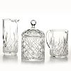 WATERFORD CRYSTAL; 2 MARTINI PITCHERS, ICE BUCKET