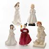 5 ROYAL DOULTON CHILDREN AND LADY FIGURINES