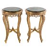 Pr. Louis XV Style Giltwood & Marble Plant Stands