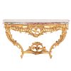 Louis XV Style Giltwood & Marble Top Console Table