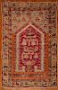 Semi-Antique Turkish Milas Prayer Rug, 3.10 x 6
