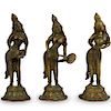 Three Antique Thai Bronze Dancers