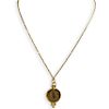 Hadaya Judaica 14k Gold Necklace and Coin Pendant
