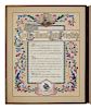 [ILLUMINATION] -- William Lister & Son. Illuminators, Bradford. Illuminated address presented to Sir William & Lady Priestly. 