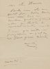 RENOIR, Pierre Auguste (1841-1919). Autograph letter signed ("Renoir") to "Mon Ch Wisena?". N.p., n.d. 